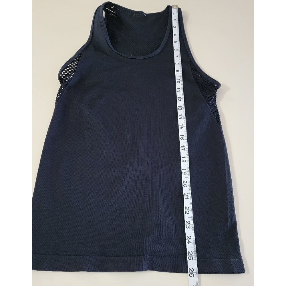 Women's Black Mesh Back Workout Tank Top - Picture 4 of 8